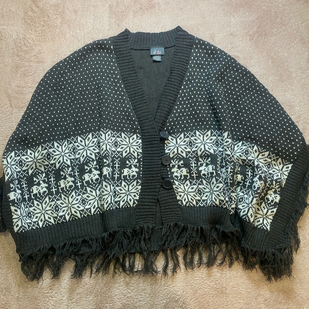 Dots Black and Cream Snowflake Cardigan